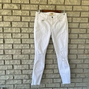 L’Agence White Denim Distressed Skinny Jeans 
Size 28